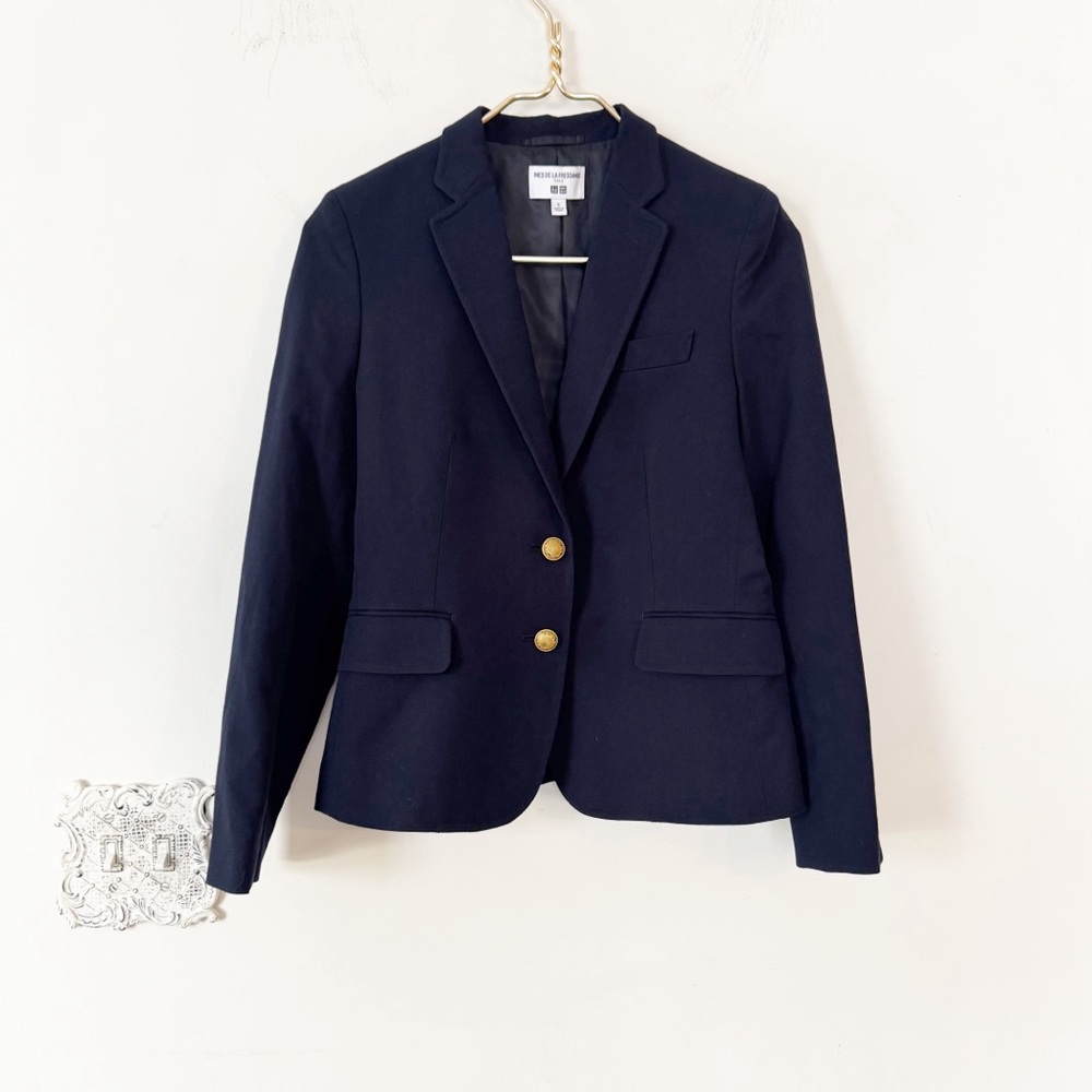 Uniqlo Navy Blazer with Gold Buttons